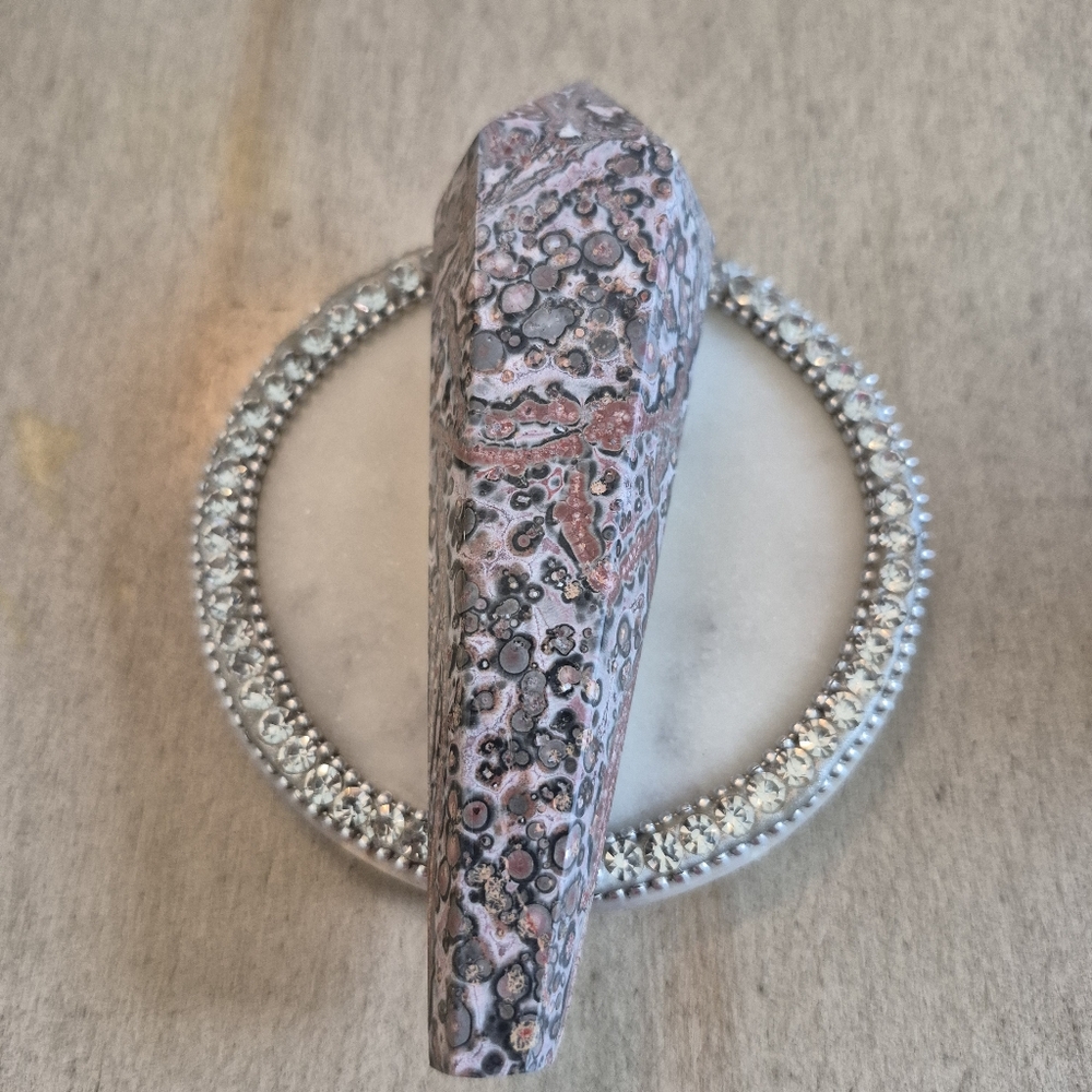 Natural Leopardskin Jasper Polished Crystal Scepter #4 New - Picture 3 of 6